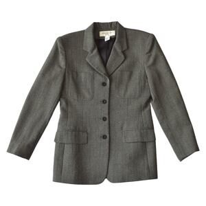 Vintage Jones New York Petite Gray Wool Blazer Size 6P